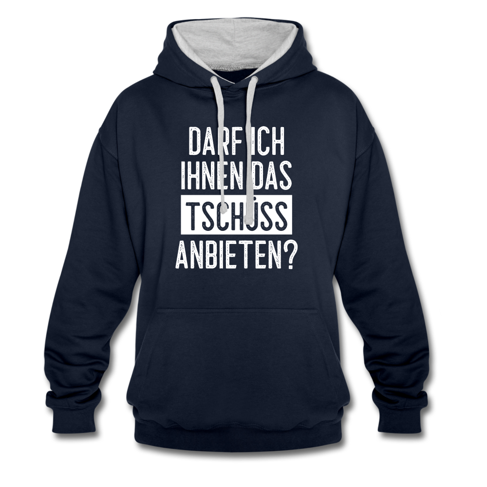 Darf ich ihnen das tschüss anbieten Sarkasmus witziger Hoodie - navy/heather grey