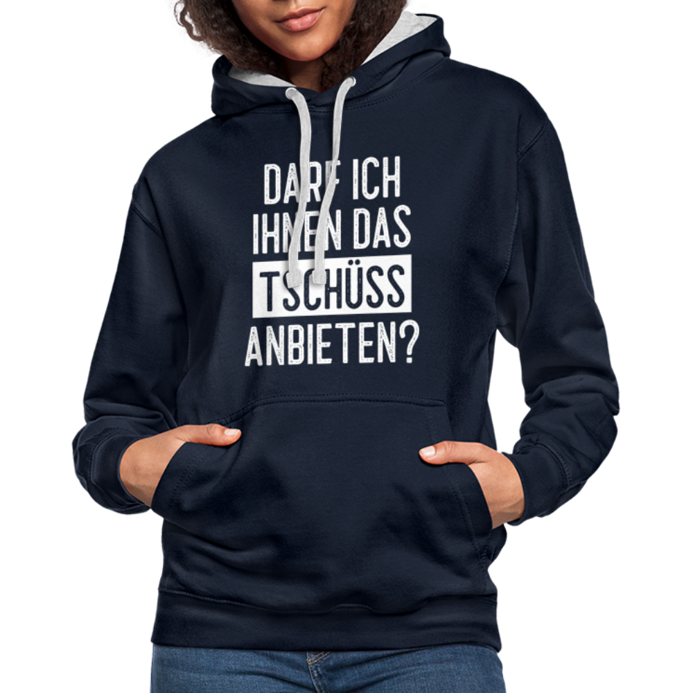 Darf ich ihnen das tschüss anbieten Sarkasmus witziger Hoodie - navy/heather grey