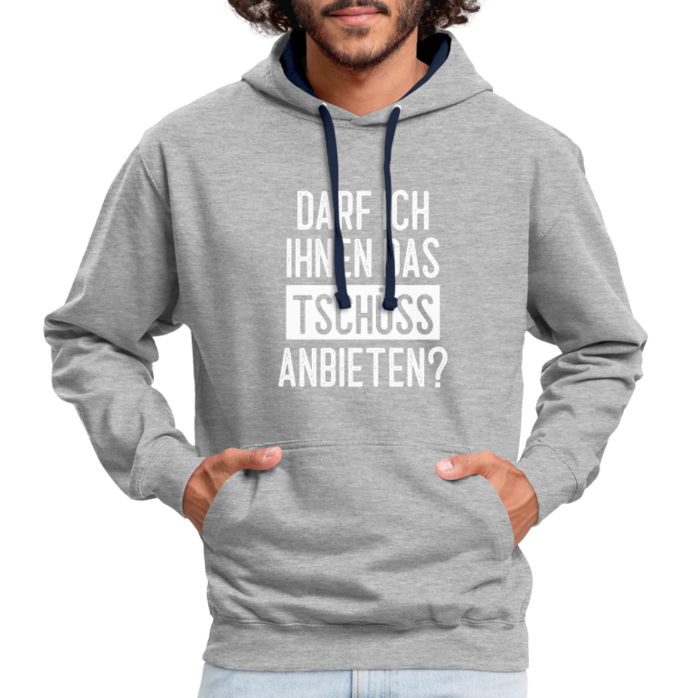 Darf ich ihnen das tschüss anbieten Sarkasmus witziger Hoodie - heather grey/navy