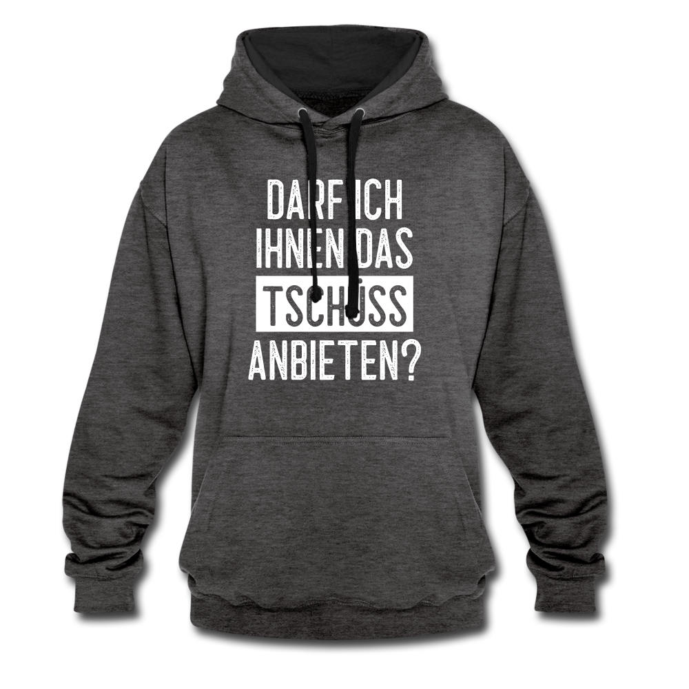 Darf ich ihnen das tschüss anbieten Sarkasmus witziger Hoodie - charcoal/black