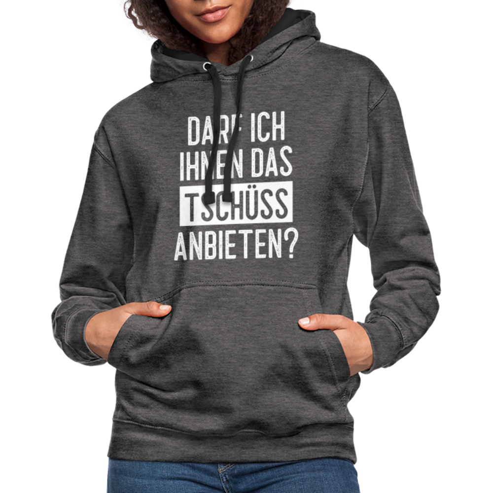 Darf ich ihnen das tschüss anbieten Sarkasmus witziger Hoodie - charcoal/black