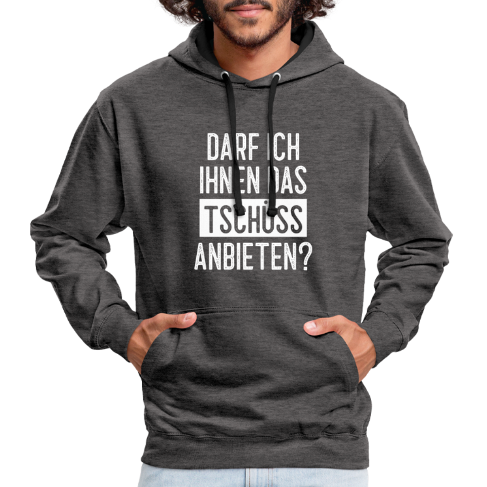 Darf ich ihnen das tschüss anbieten Sarkasmus witziger Hoodie - charcoal/black