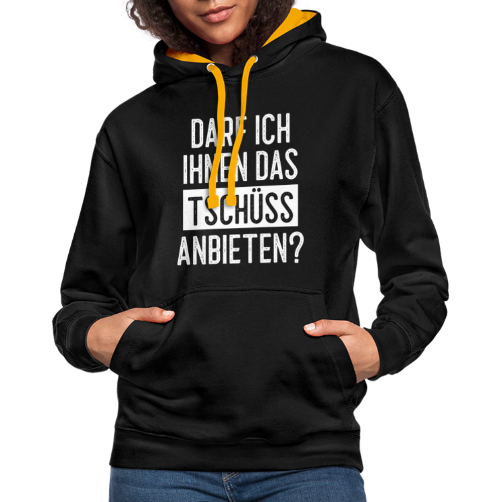 Darf ich ihnen das tschüss anbieten Sarkasmus witziger Hoodie - black/gold