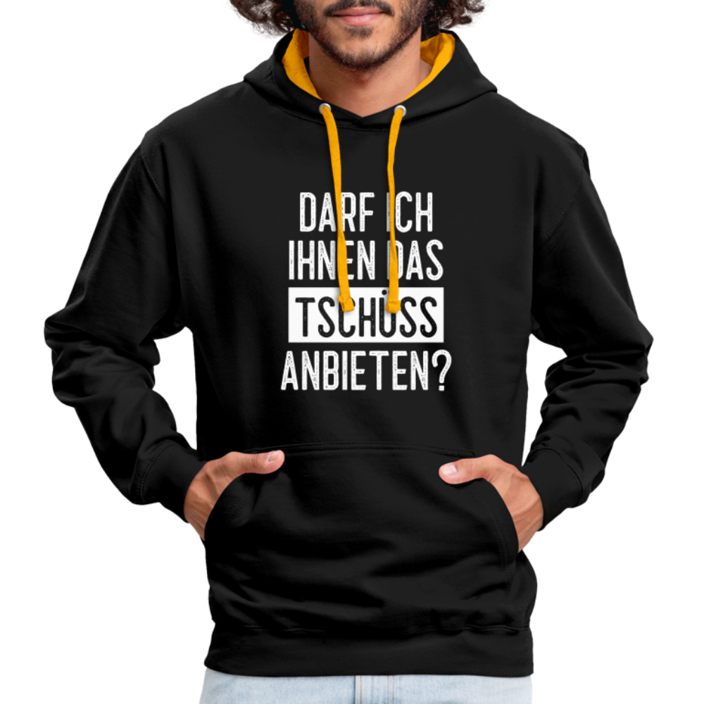 Darf ich ihnen das tschüss anbieten Sarkasmus witziger Hoodie - black/gold