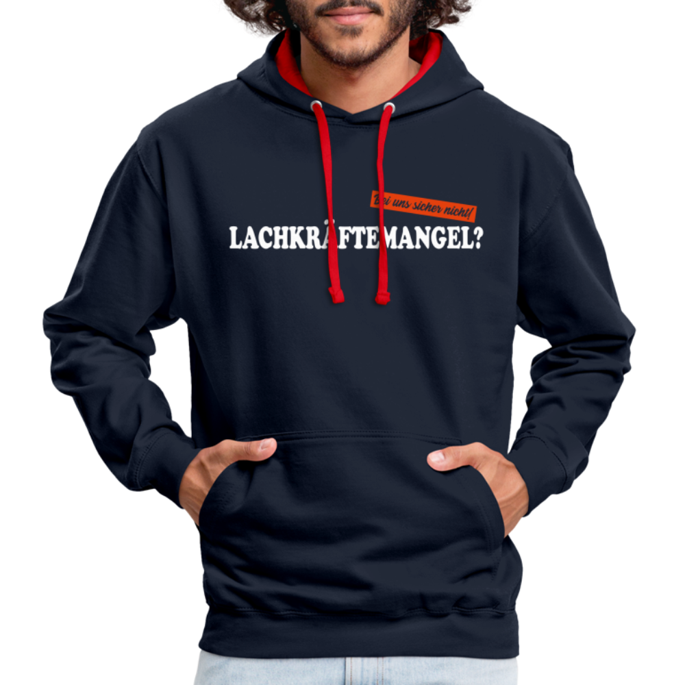 Lachkräftemangel bei uns sicher nicht lustiger Hoodie - navy/red