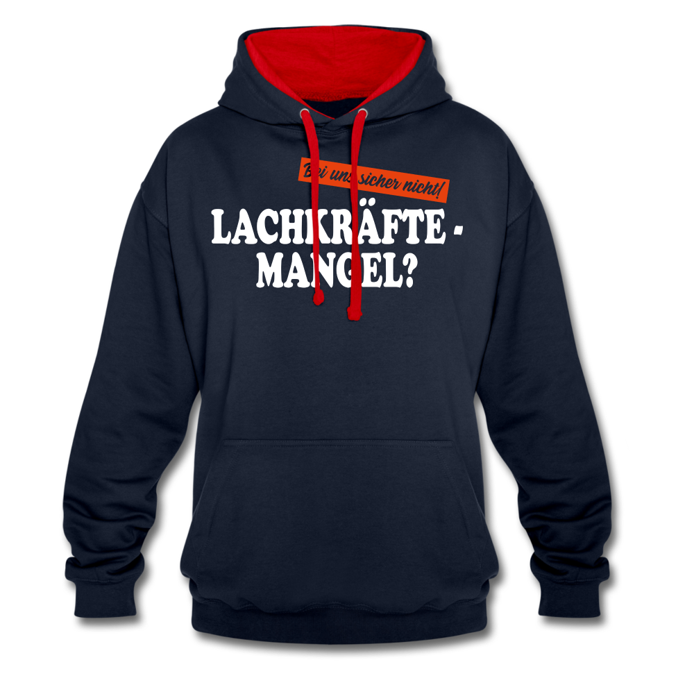 Lachkräftemangel bei uns sicher nicht lustiger Hoodie - navy/red