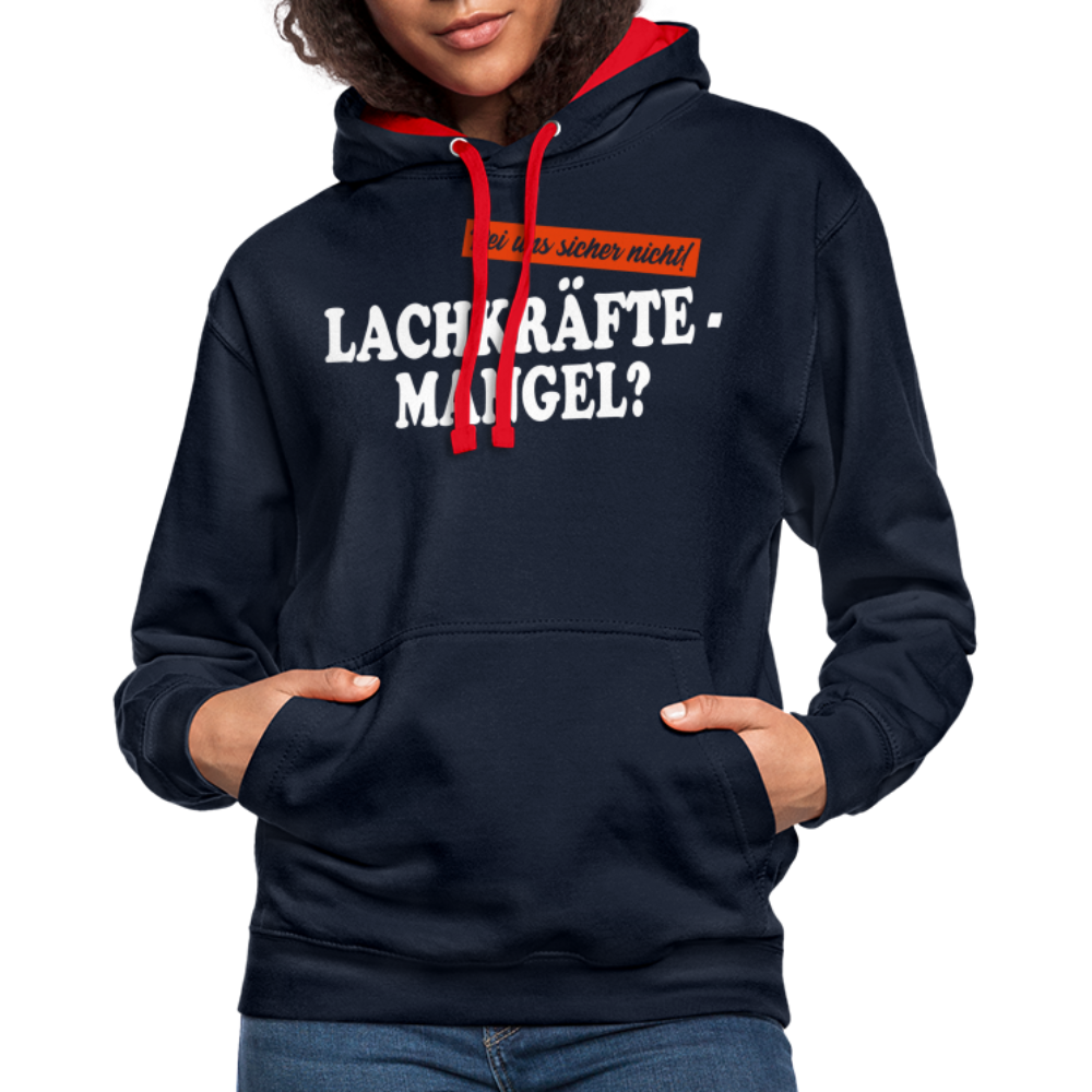 Lachkräftemangel bei uns sicher nicht lustiger Hoodie - navy/red