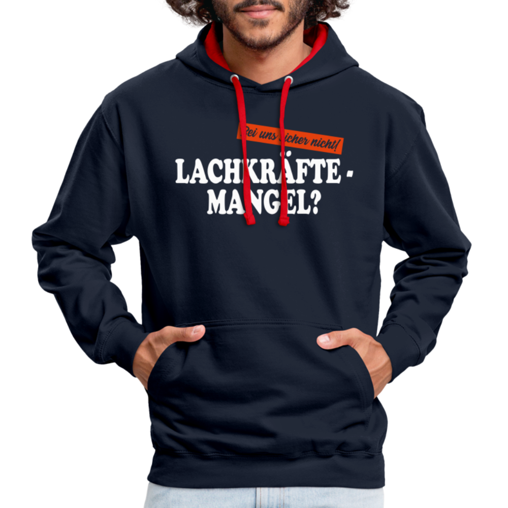 Lachkräftemangel bei uns sicher nicht lustiger Hoodie - navy/red