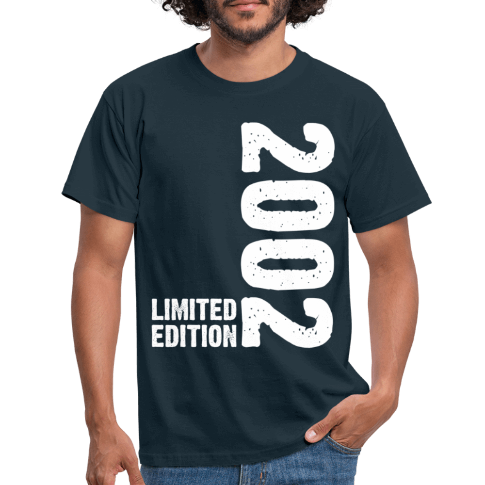 18. Geburtstag Geboren 2002 Limited Edition Retro T-Shirt - navy