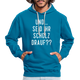 und ... Seid ihr Scholz drauf Kontrast-Hoodie - peacock blue/heather grey