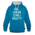 und ... Seid ihr Scholz drauf Kontrast-Hoodie - peacock blue/heather grey