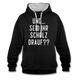 und ... Seid ihr Scholz drauf Kontrast-Hoodie - black/heather grey