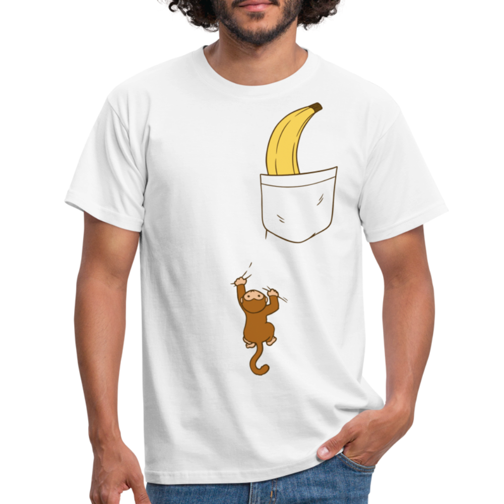 Lustiger Affe Klettert am Shirt hoch Lustiges T-Shirt - white