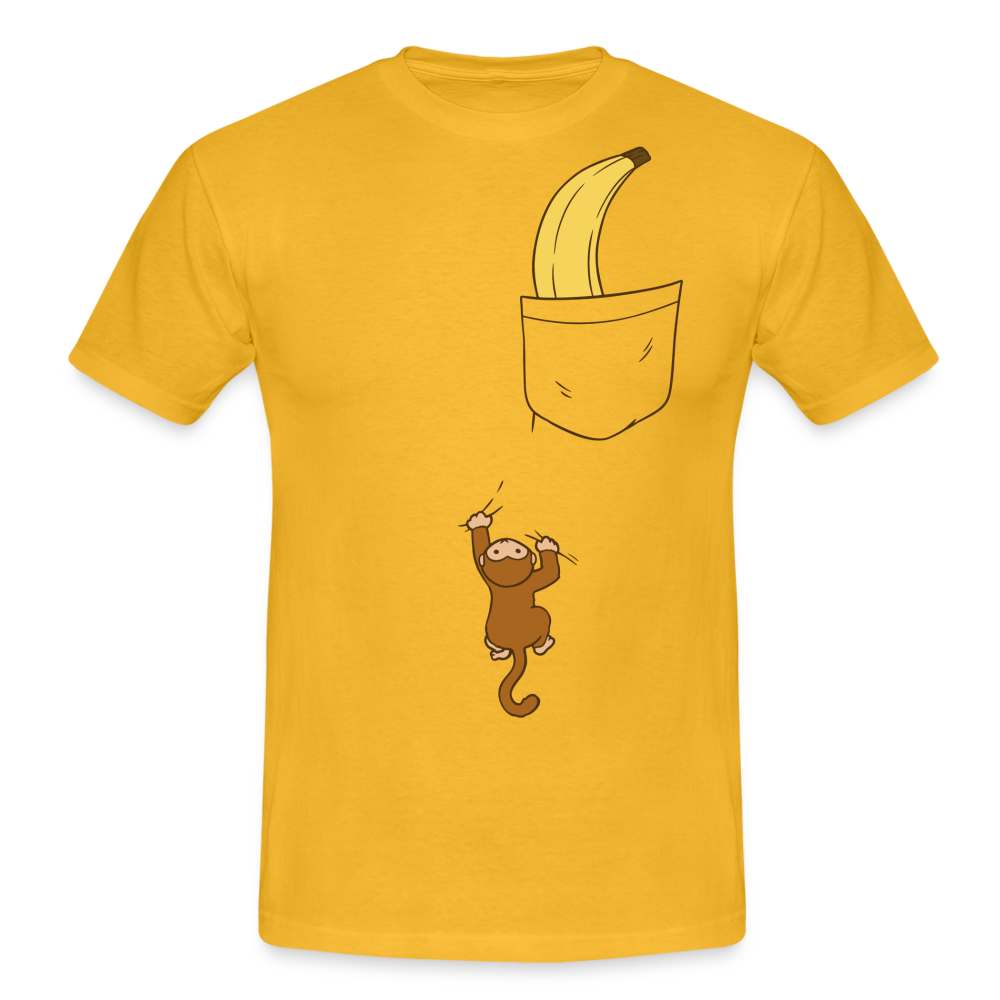 Lustiger Affe Klettert am Shirt hoch Lustiges T-Shirt - yellow