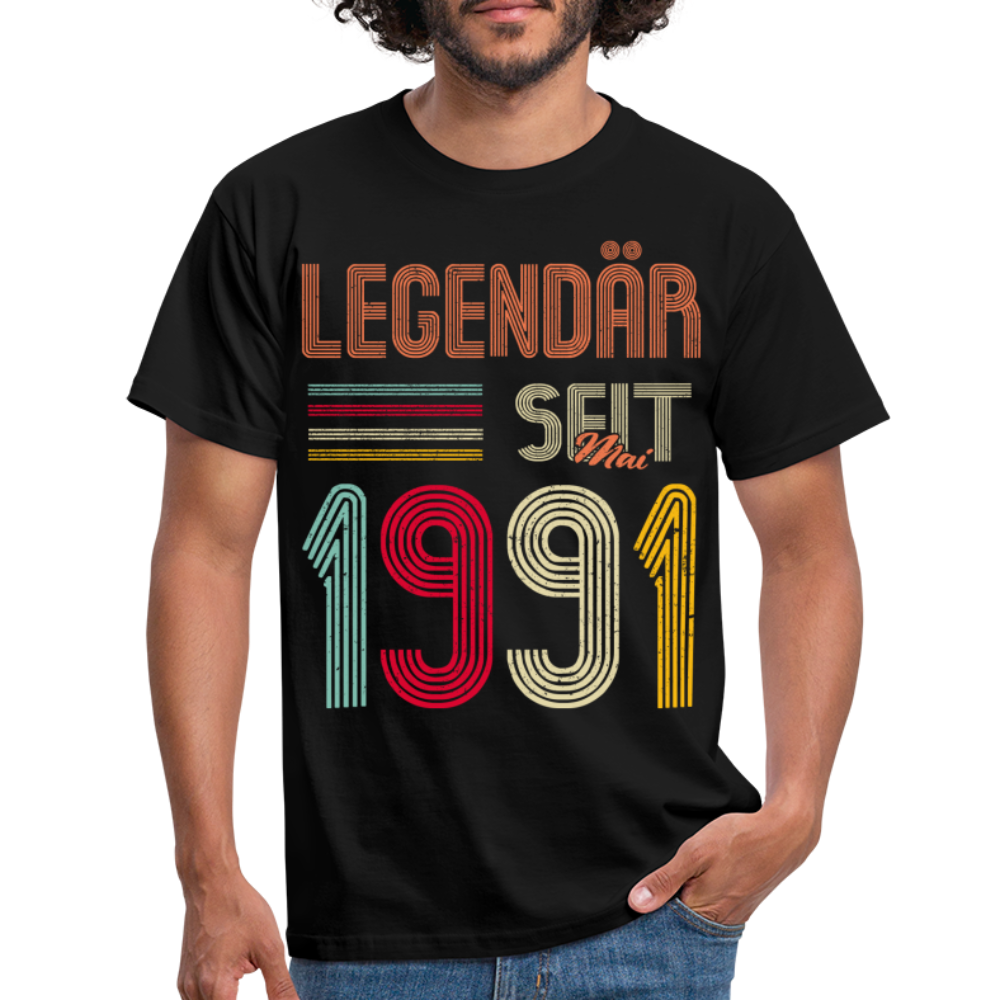 Geburtstags Shirt Im Mai 1991 Geboren Legendär seit 1991 Geschenk T-Shirt - Schwarz