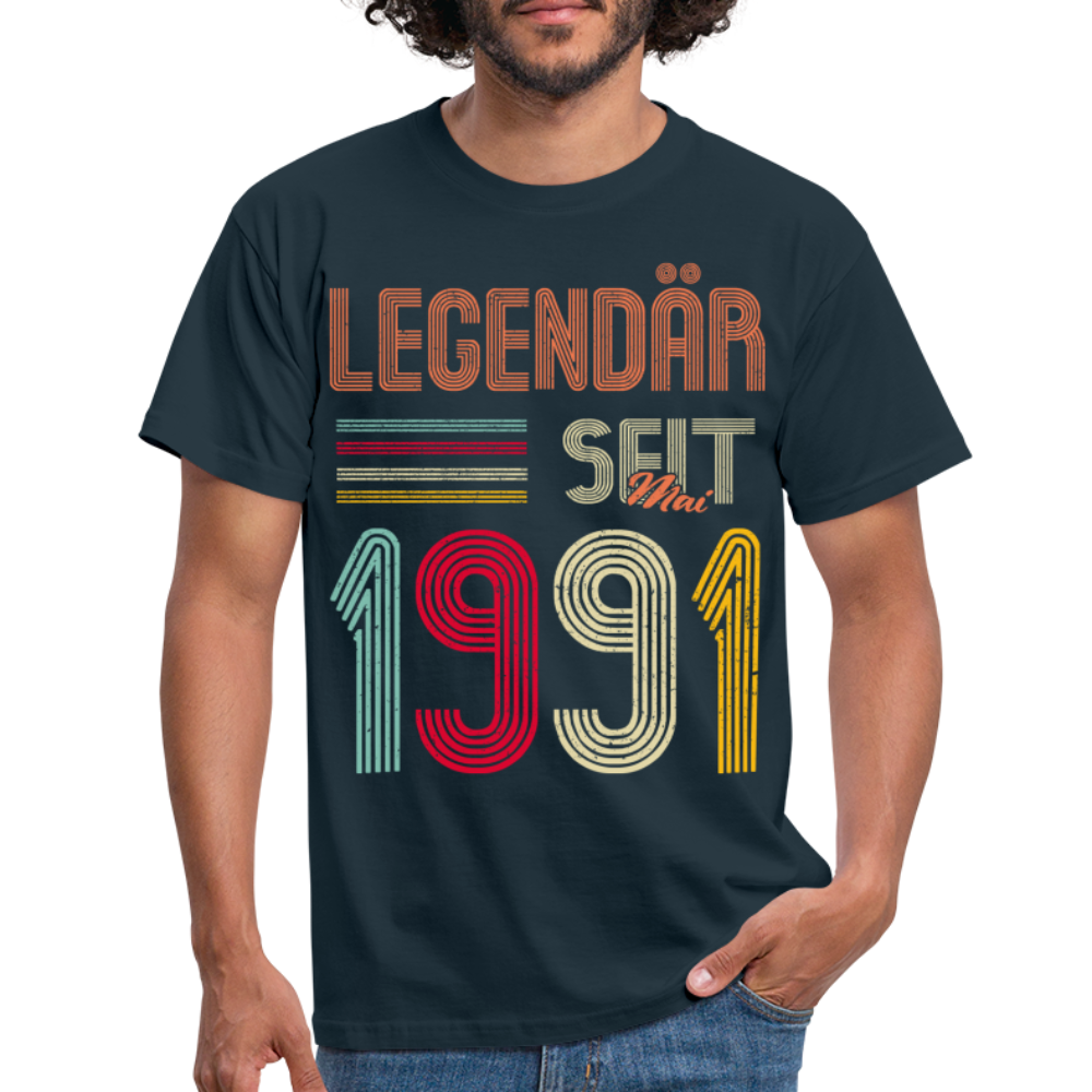 Geburtstags Shirt Im Mai 1991 Geboren Legendär seit 1991 Geschenk T-Shirt - Navy