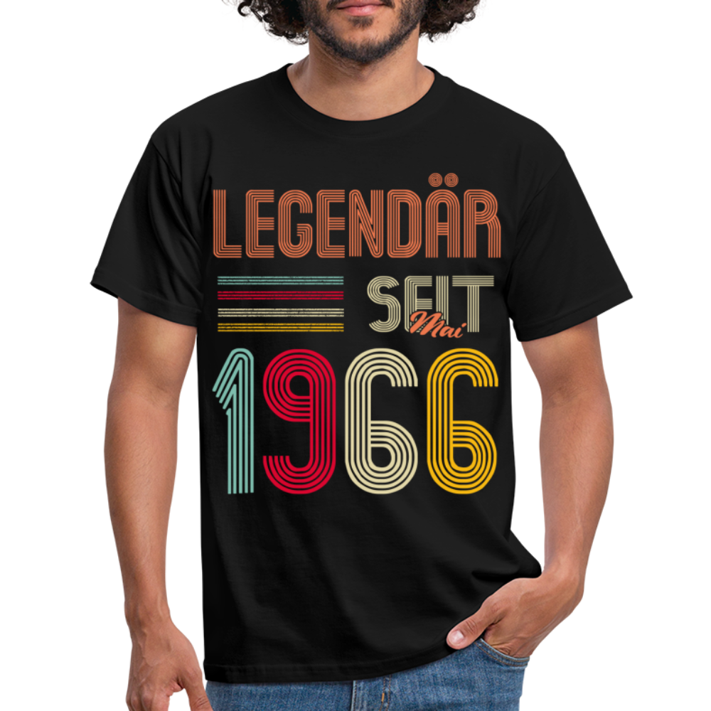 Geburtstags Shirt Im Mai 1966 Geboren Legendär seit 1966 Geschenk T-Shirt - Schwarz