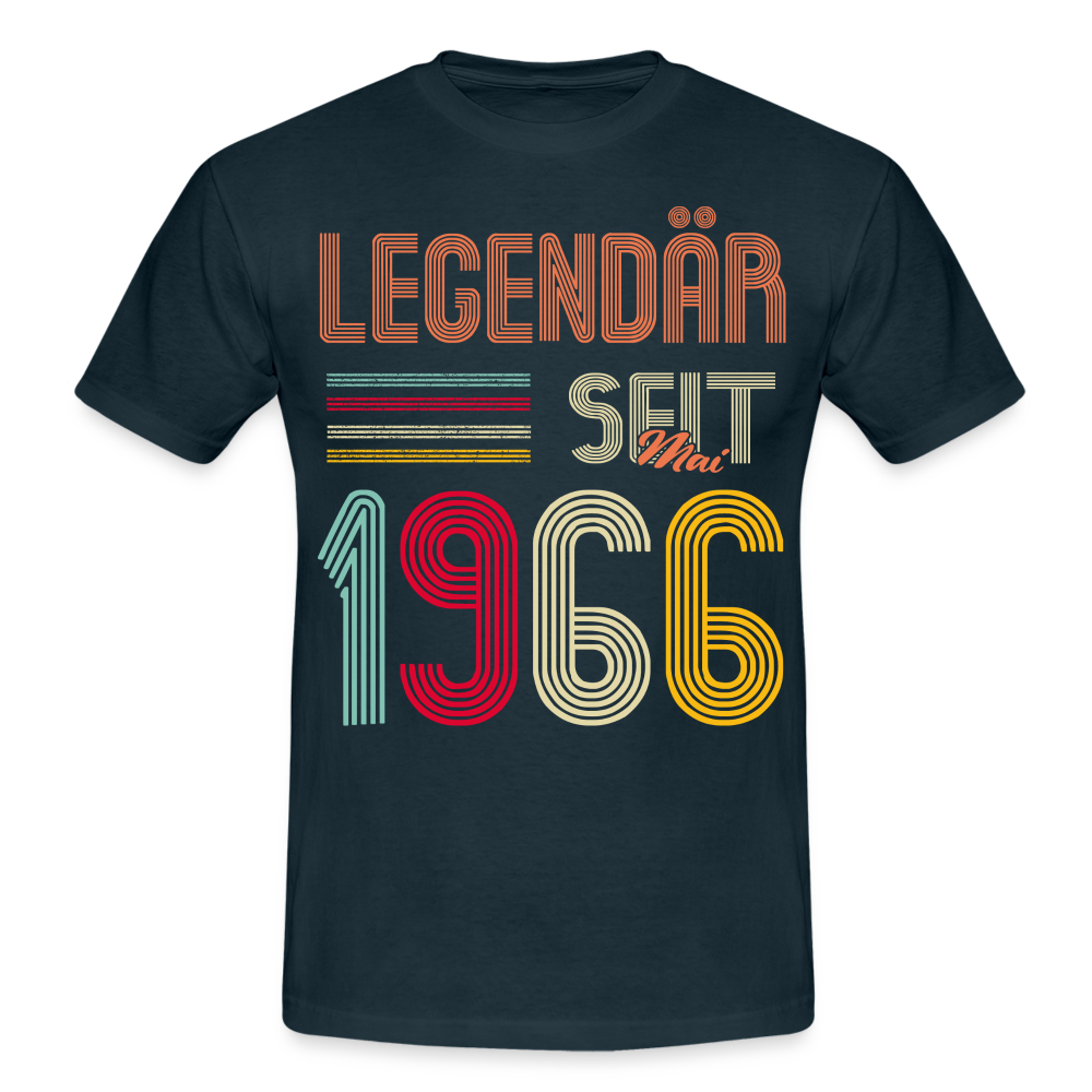 Geburtstags Shirt Im Mai 1966 Geboren Legendär seit 1966 Geschenk T-Shirt - Navy
