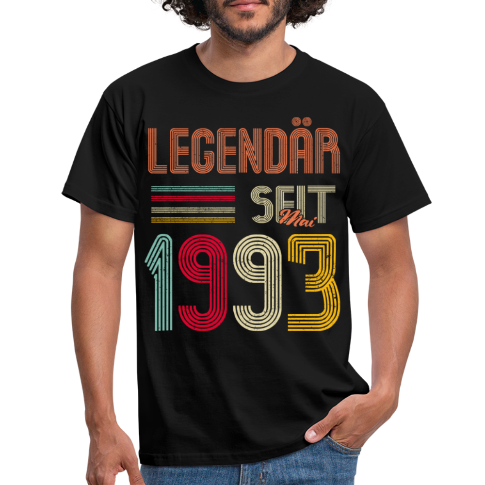 Geburtstags Shirt Im Mai 1993 Geboren Legendär seit 1993, Geschenk T-Shirt - Schwarz