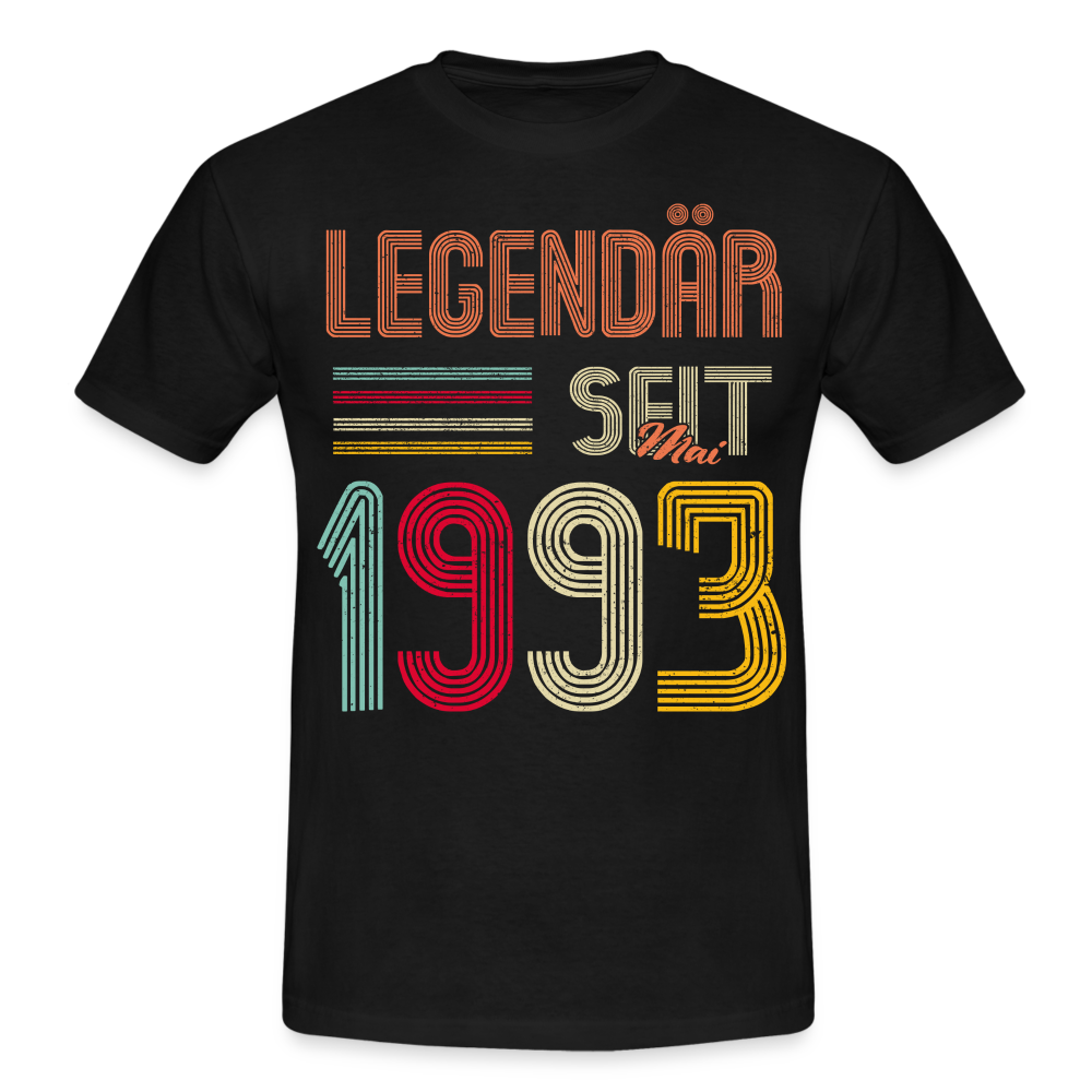 Geburtstags Shirt Im Mai 1993 Geboren Legendär seit 1993, Geschenk T-Shirt - Schwarz
