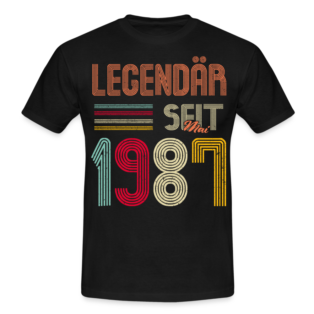 Geburtstags Shirt Im Mai 1987 Geboren Legendär seit 1987 Geschenk T-Shirt - Schwarz