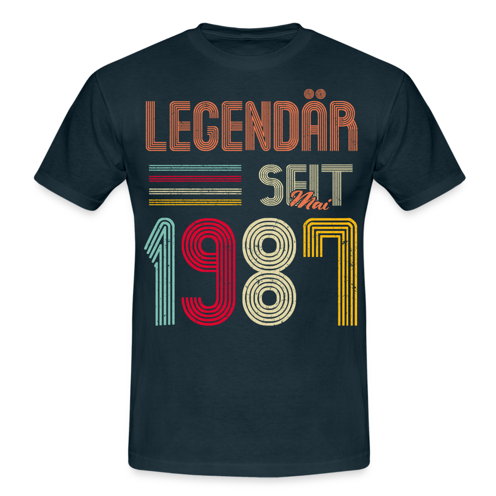 Geburtstags Shirt Im Mai 1987 Geboren Legendär seit 1987 Geschenk T-Shirt - Navy