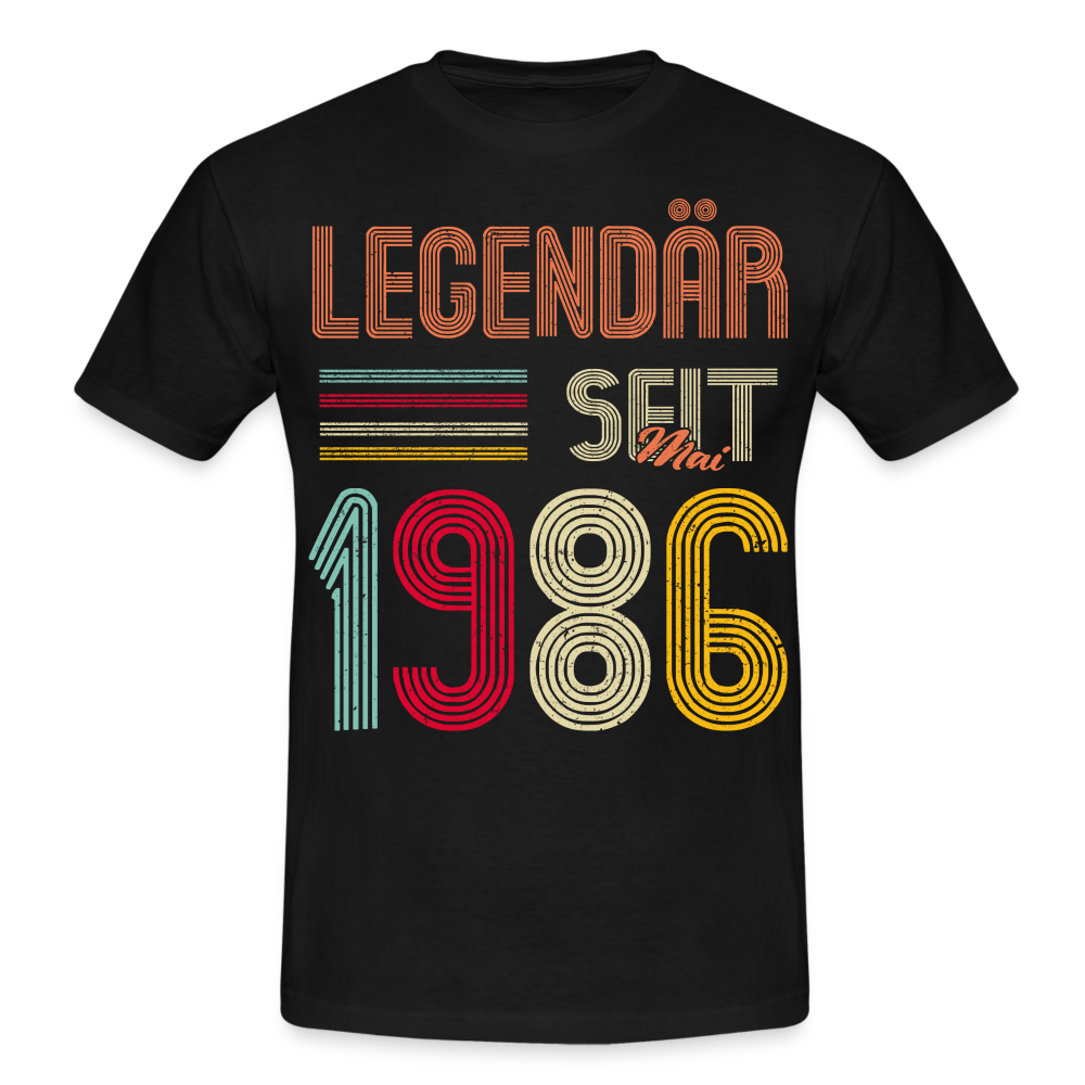 Geburtstags Shirt Im Mai 1986 Geboren Legendär seit 1986 Geschenk T-Shirt - Schwarz