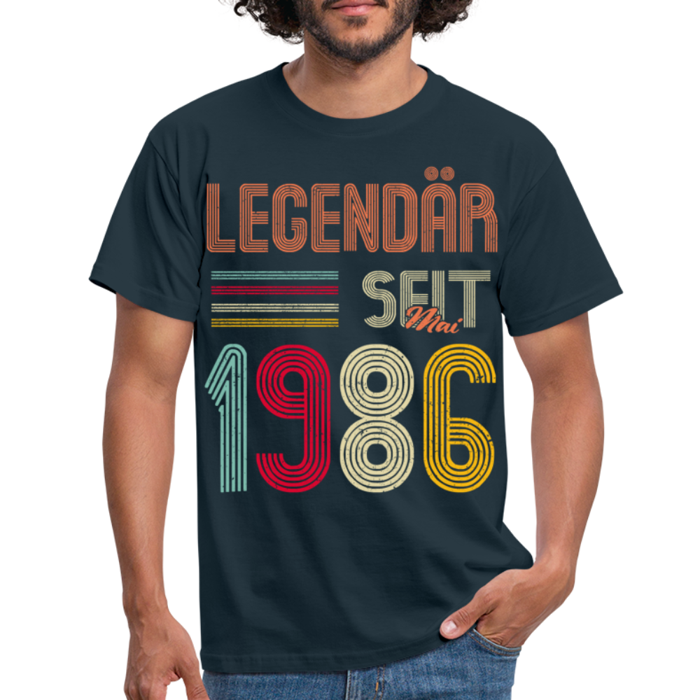 Geburtstags Shirt Im Mai 1986 Geboren Legendär seit 1986 Geschenk T-Shirt - Navy