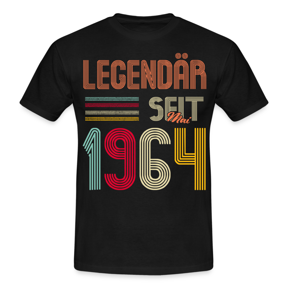 Geburtstags Shirt Im Mai 1964 Geboren Legendär seit 1964 Geschenk T-Shirt - Schwarz
