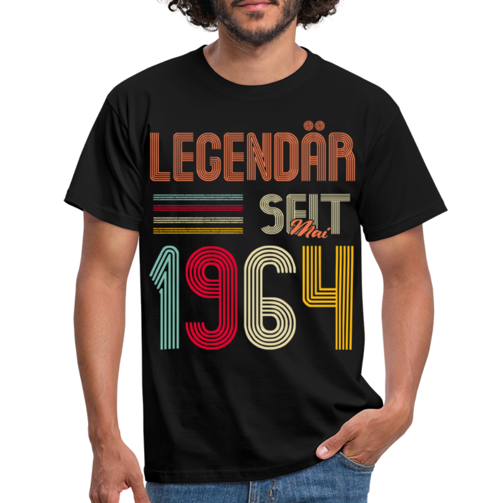Geburtstags Shirt Im Mai 1964 Geboren Legendär seit 1964 Geschenk T-Shirt - Schwarz