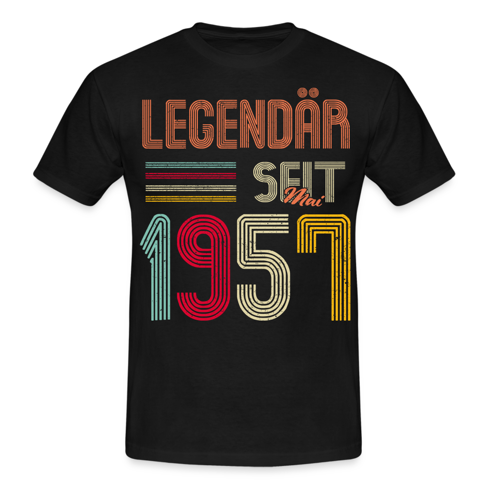 Geburtstags Shirt Im Mai 1957 Geboren Legendär seit 1957 Geschenk T-Shirt - Schwarz