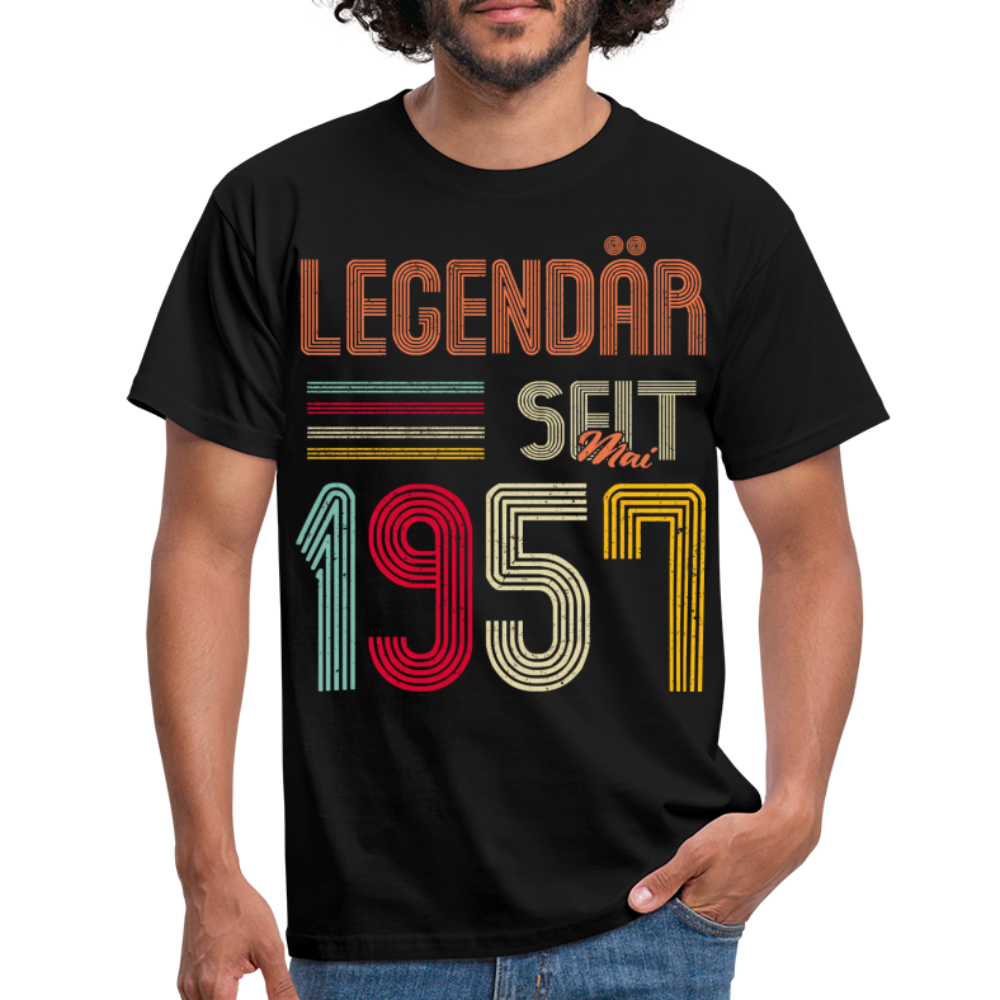 Geburtstags Shirt Im Mai 1957 Geboren Legendär seit 1957 Geschenk T-Shirt - Schwarz