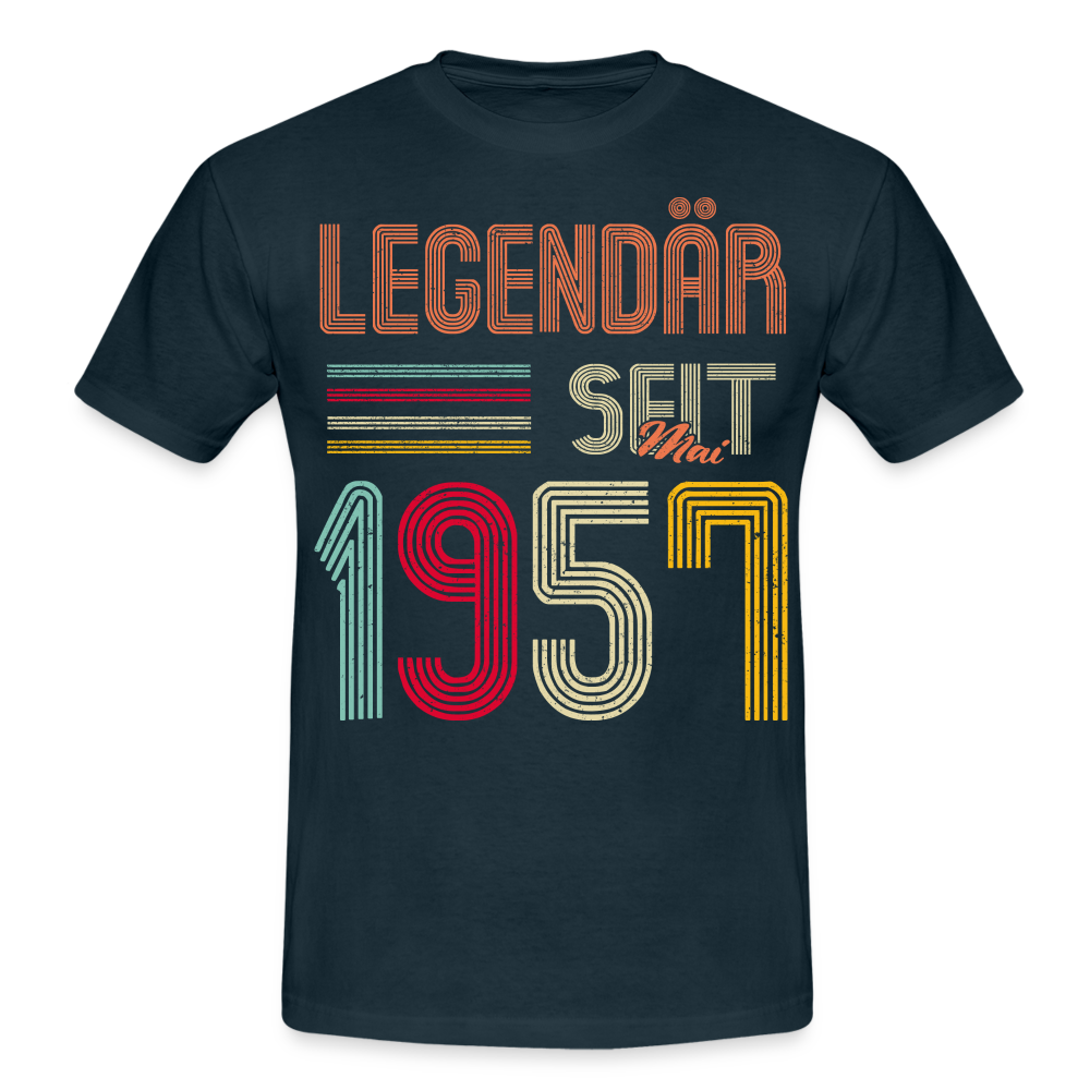 Geburtstags Shirt Im Mai 1957 Geboren Legendär seit 1957 Geschenk T-Shirt - Navy