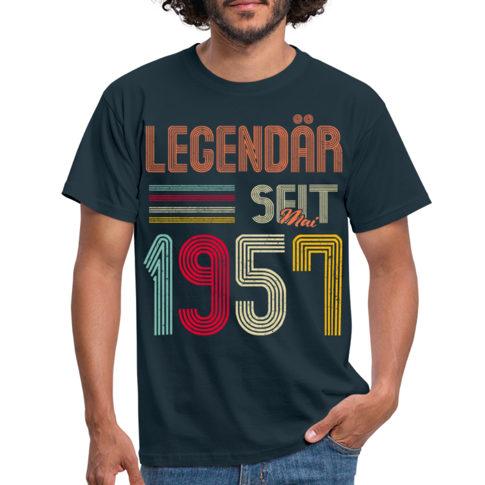 Geburtstags Shirt Im Mai 1957 Geboren Legendär seit 1957 Geschenk T-Shirt - Navy