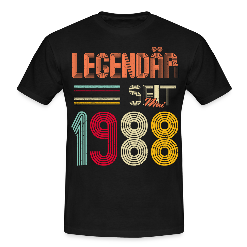 Geburtstags Shirt Im Mai 1988 Geboren Legendär seit 1988 Geschenk T-Shirt - Schwarz