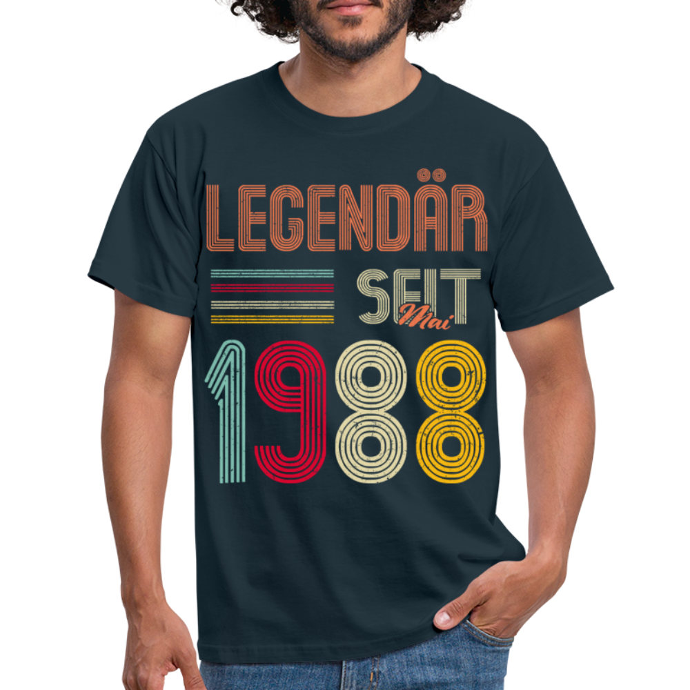 Geburtstags Shirt Im Mai 1988 Geboren Legendär seit 1988 Geschenk T-Shirt - Navy