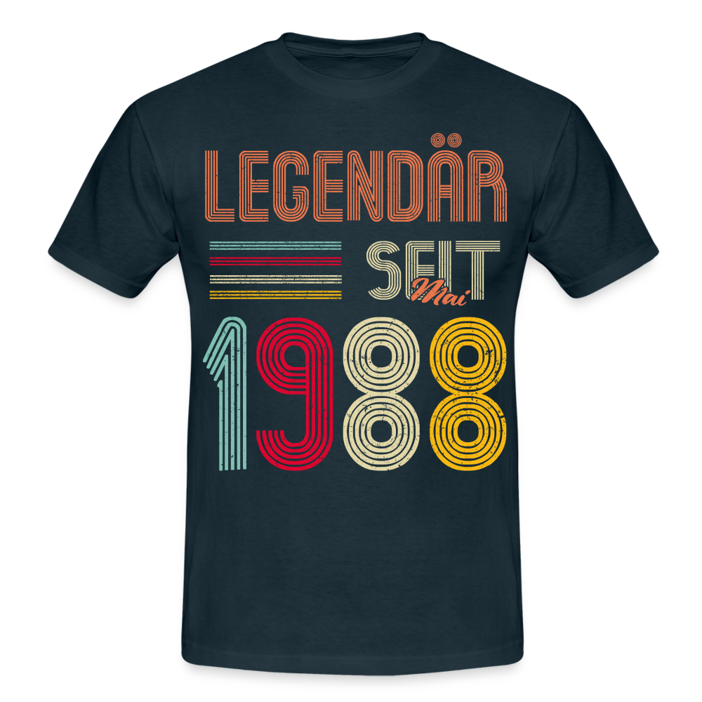 Geburtstags Shirt Im Mai 1988 Geboren Legendär seit 1988 Geschenk T-Shirt - Navy