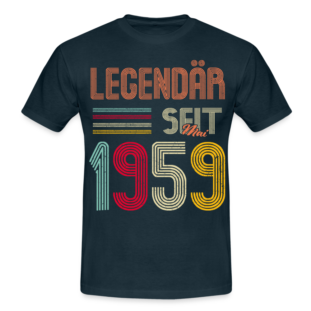 Geburtstags Shirt Im Mai 1959 Geboren Legendär seit 1959 Geschenk T-Shirt - Navy