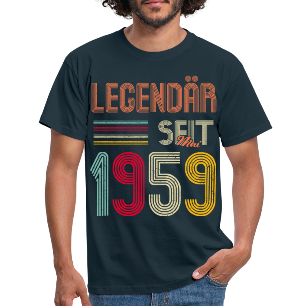 Geburtstags Shirt Im Mai 1959 Geboren Legendär seit 1959 Geschenk T-Shirt - Navy