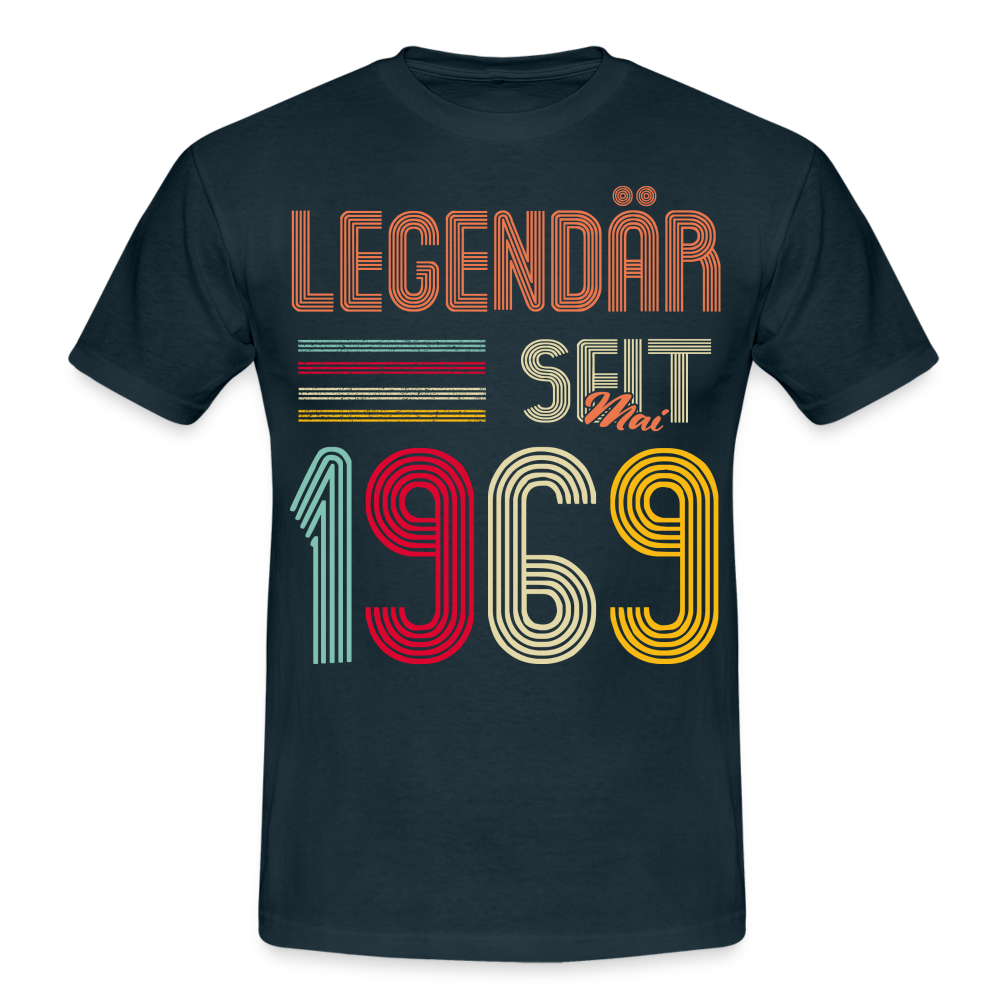 Geburtstags Shirt Im Mai 1969 Geboren Legendär seit 1969 Geschenk T-Shirt - Navy