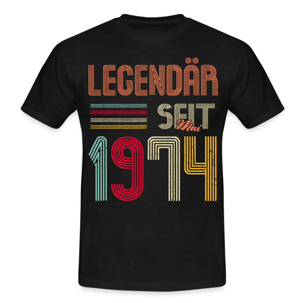 Geburtstags Shirt Im Mai 1974 Geboren Legendär seit 1974 Geschenk T-Shirt - Schwarz