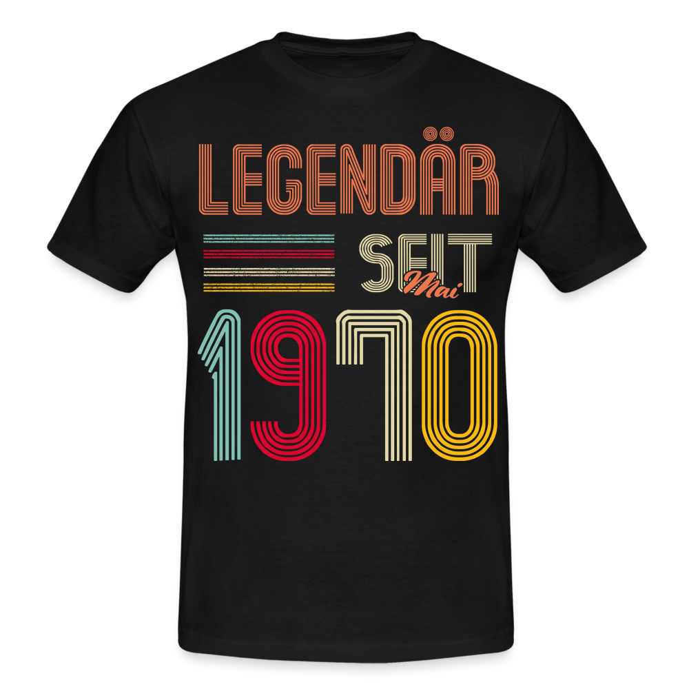 Geburtstags Shirt Im Mai 1970 Geboren Legendär seit 1970 Geschenk T-Shirt - Schwarz