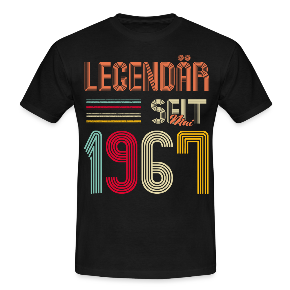 Geburtstags Shirt Im Mai 1967 Geboren Legendär seit 1967 Geschenk T-Shirt - Schwarz