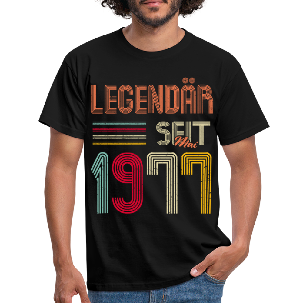 Geburtstags Shirt Im Mai 1977 Geboren Legendär seit 1977 Geschenk T-Shirt - Schwarz