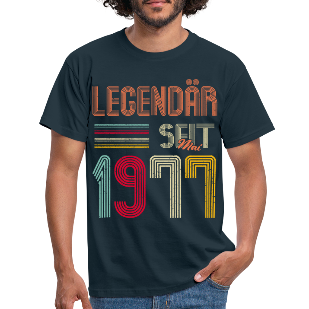 Geburtstags Shirt Im Mai 1977 Geboren Legendär seit 1977 Geschenk T-Shirt - Navy
