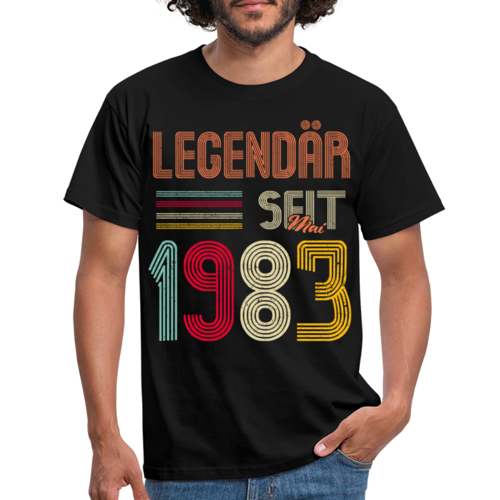Geburtstags Shirt Im Mai 1983 Geboren Legendär seit 1983 Geschenk T-Shirt - Schwarz