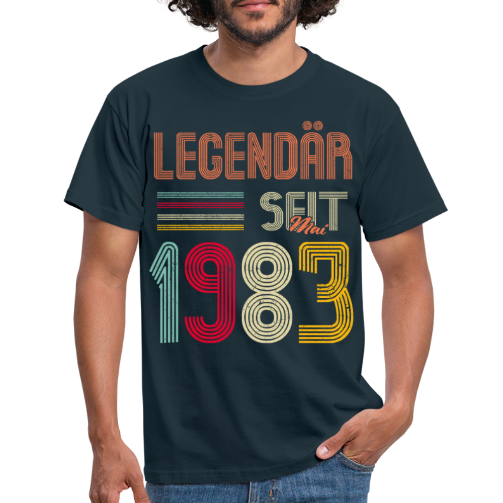 Geburtstags Shirt Im Mai 1983 Geboren Legendär seit 1983 Geschenk T-Shirt - Navy