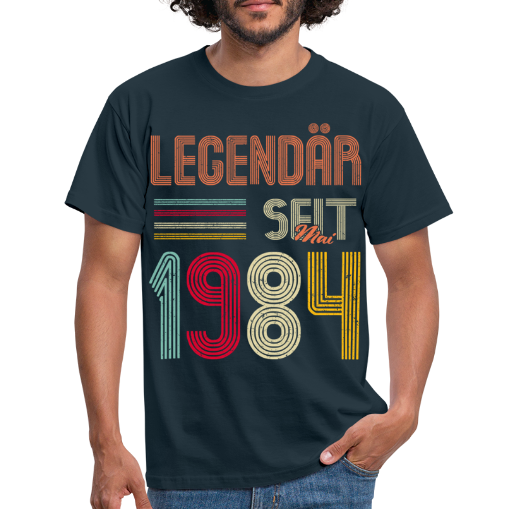 Geburtstags Shirt Im Mai 1984 Geboren Legendär seit 1984 Geschenk T-Shirt - Navy