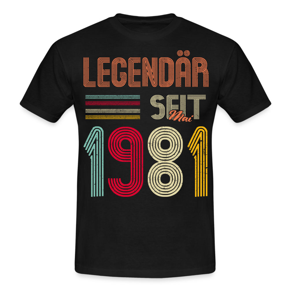 Geburtstags Shirt Im Mai 1981 Geboren Legendär seit 1981 Geschenk T-Shirt - Schwarz