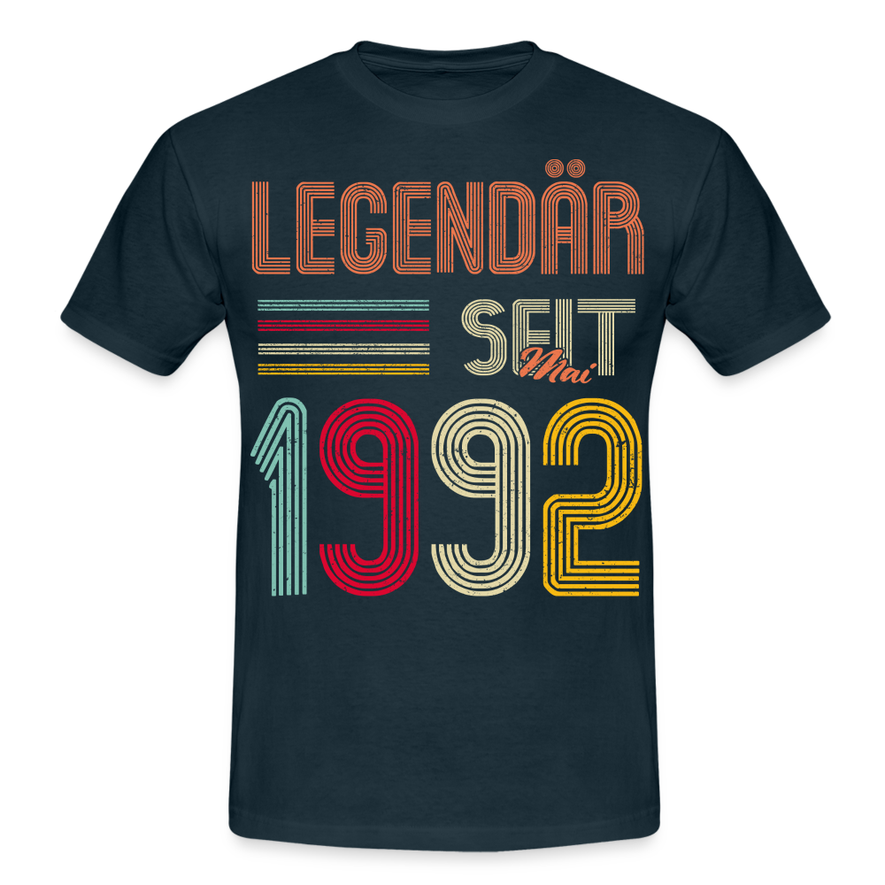 Geburtstags Shirt Im Mai 1992 Geboren Legendär seit 1992 Geschenk T-Shirt - Navy
